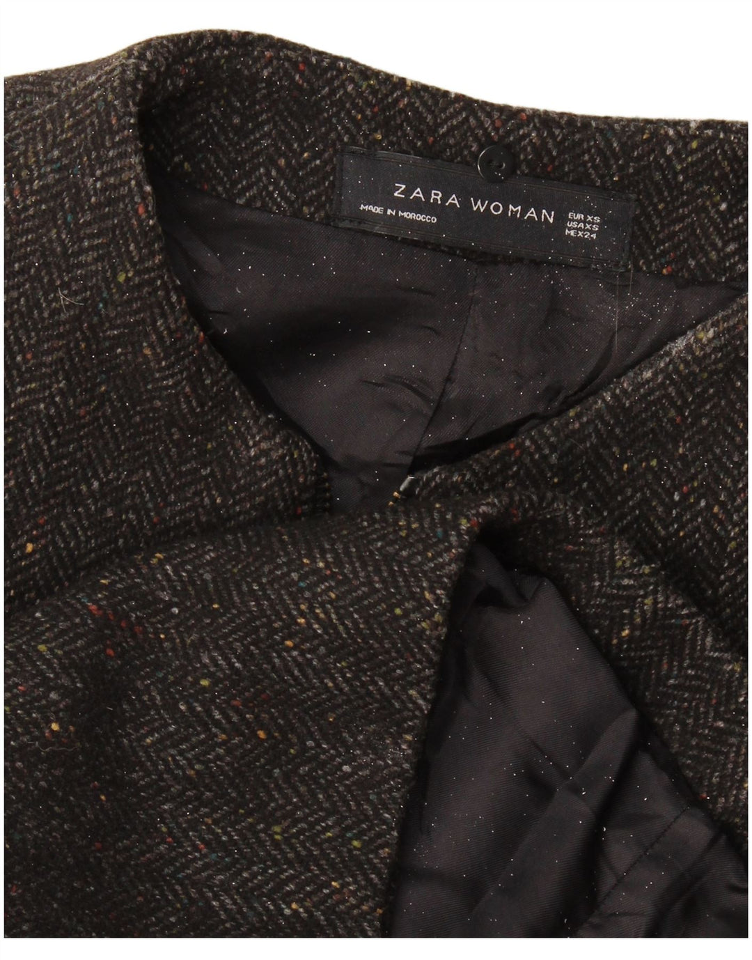 Soprabito ampio da donna Zara UK 6 XS grigio a spina di pesce