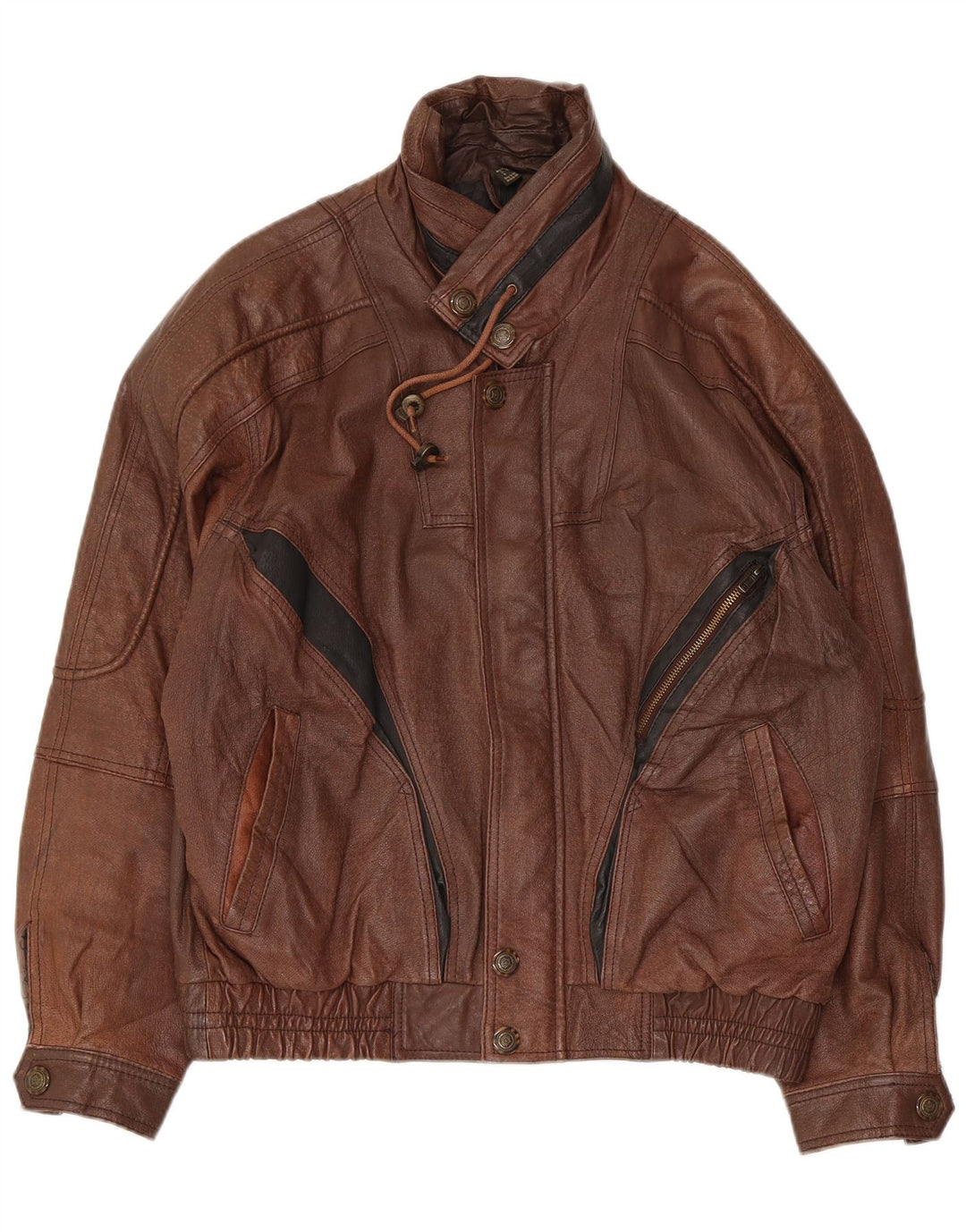 Giacca in pelle da uomo VINTAGE UK 38 Pelle marrone medio