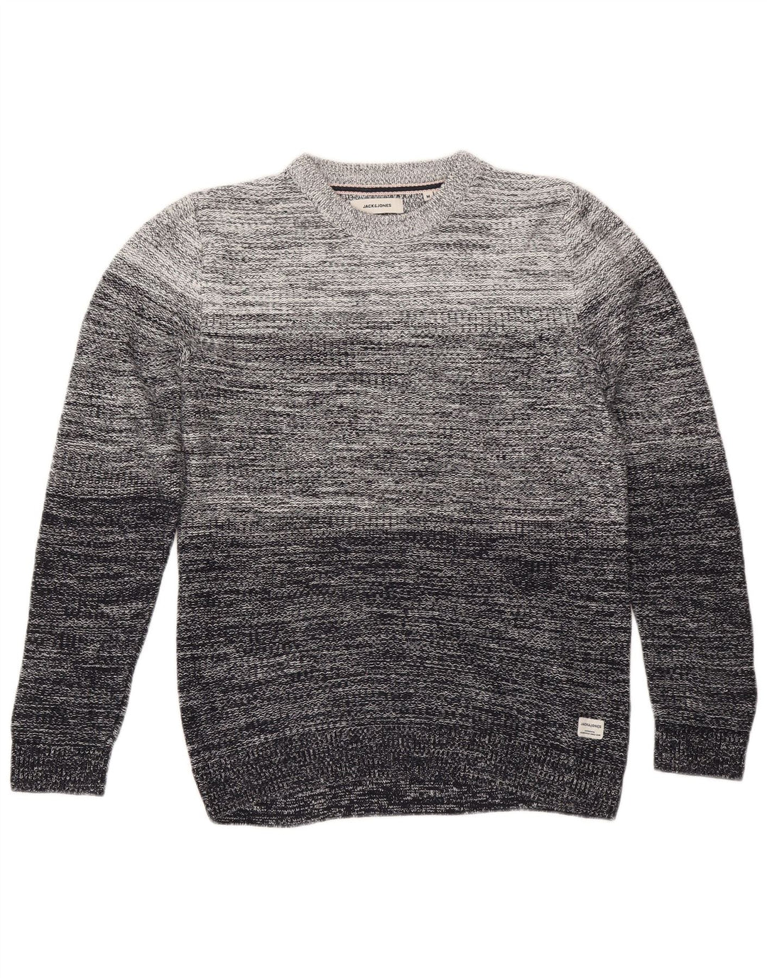 Maglione maglione girocollo da uomo Jack & Jones in cotone a righe grigio medio