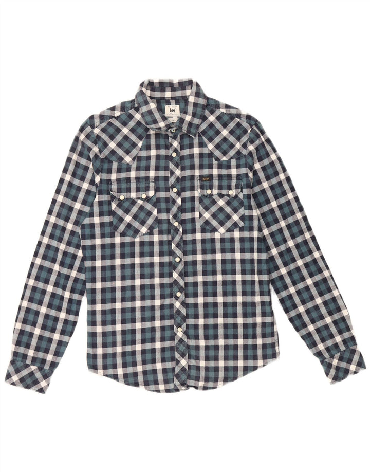 Camicia Lee da uomo slim fit in cotone a quadri piccoli blu