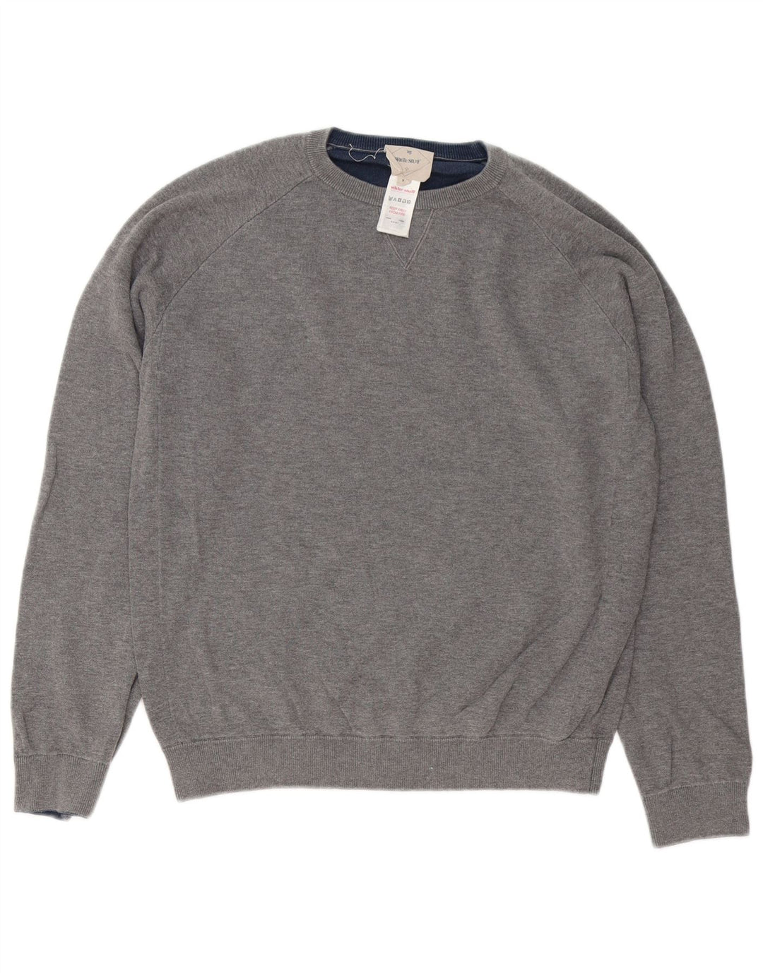 Maglione maglione girocollo da uomo White Stuff in cotone grigio medio