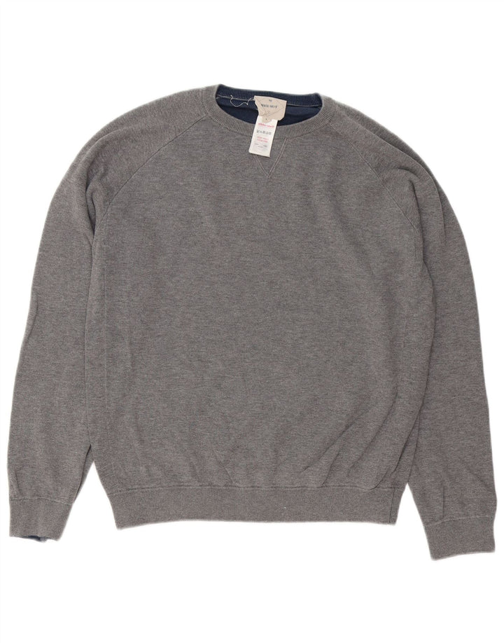 Maglione maglione girocollo da uomo White Stuff in cotone grigio medio