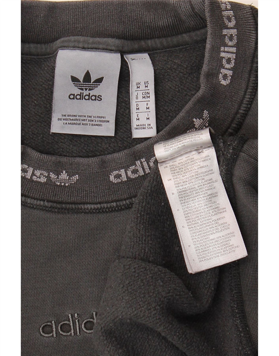 Felpa da uomo con vestibilità ampia grafica ADIDAS, maglione in cotone grigio medio