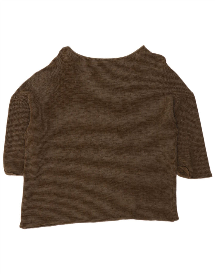 Top Zara da donna oversize con maniche a 3/4 UK 14 viscosa kaki media