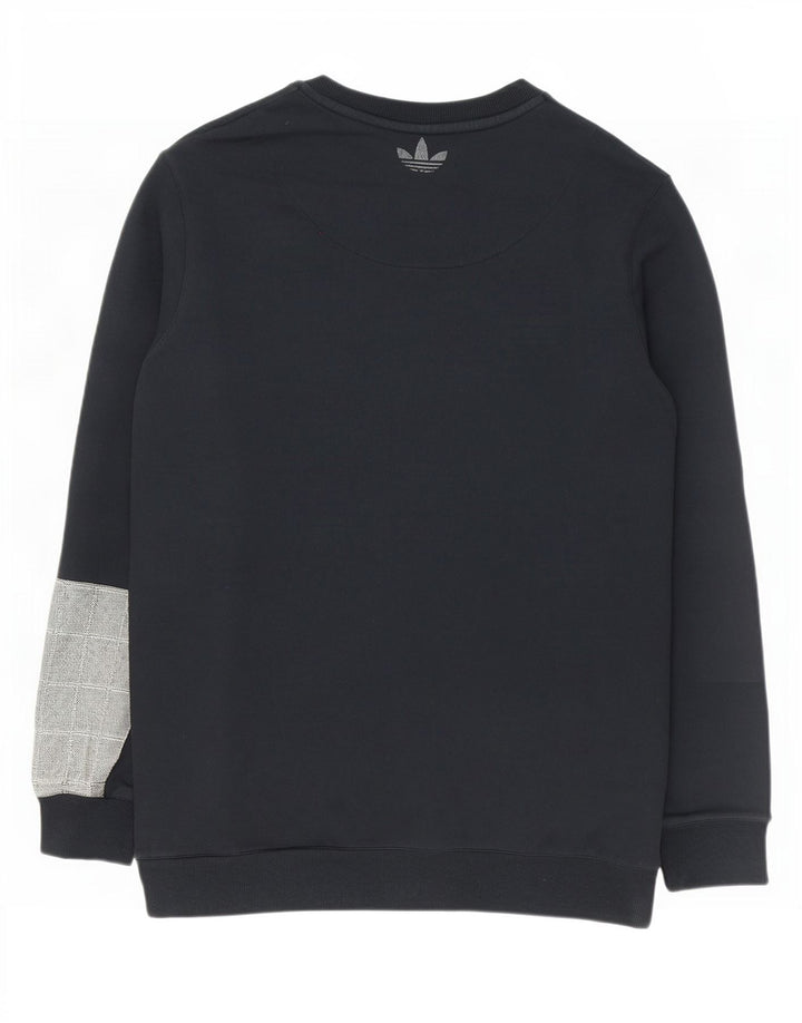 Felpa grafica da uomo Adidas Felpa grande in cotone color block nero
