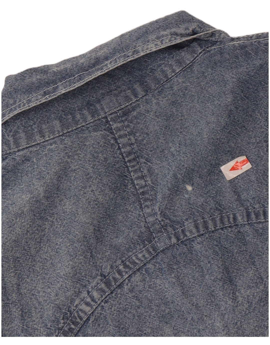Camicia di jeans oversize da donna vintage UK 14 cotone blu medio