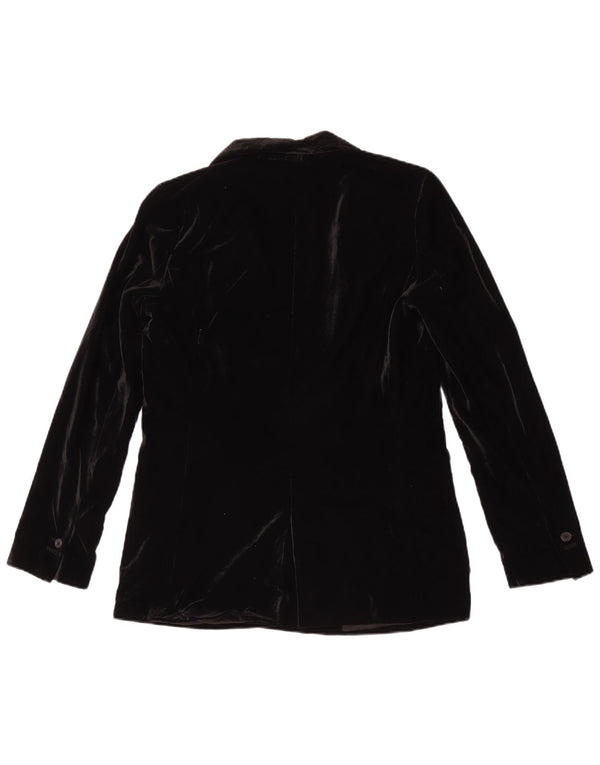 Giacca blazer in velluto doppio petto da donna Zara UK 10 piccola nera