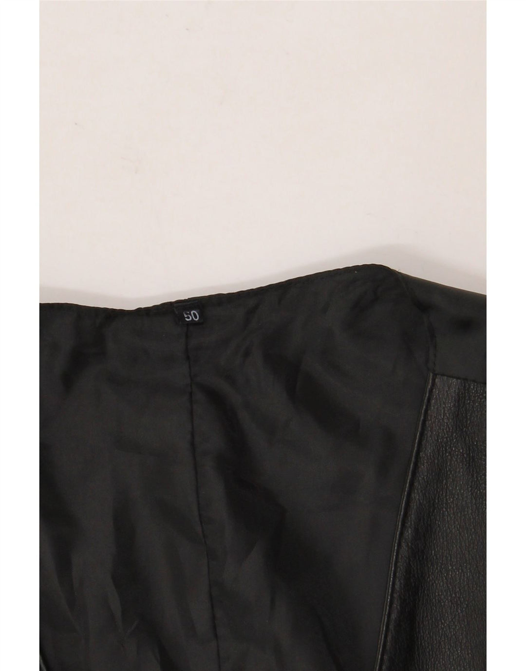 Gilet in pelle da uomo vintage medio nero