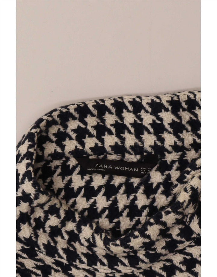 Maglione Zara da donna con collo a bottoni, UK 14, pied de poule medio nero