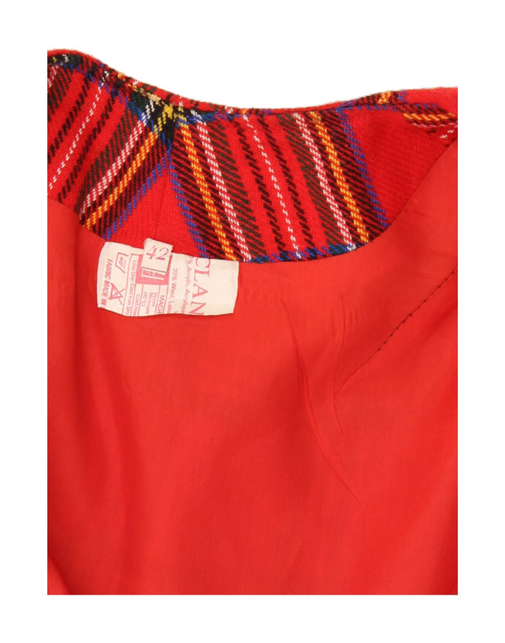 VINTAGE Womens Gilet IT 42 Medium Red Check Acrylic Vintage Vintage and Second-Hand Vintage from Messina Hembry 