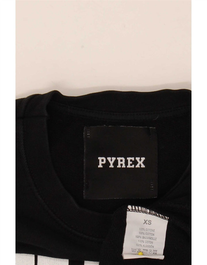 Pyrex Donna Felpa con grafica ritagliata oversize UK 6 XS Cotone nero