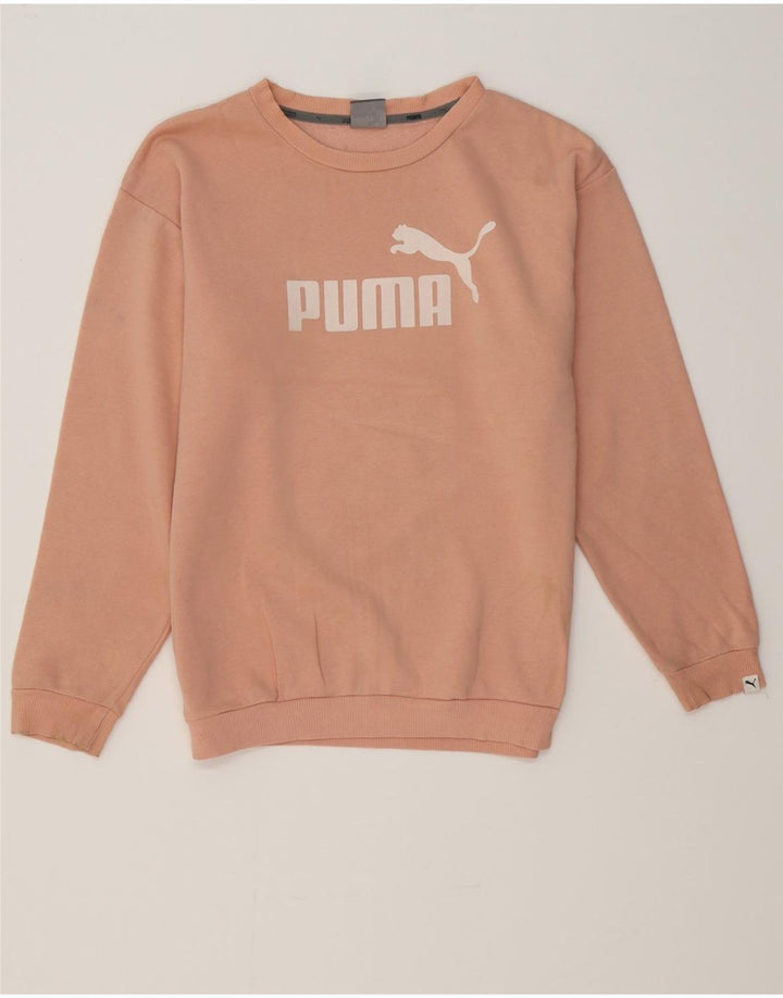 PUMA Womens Graphic Sweatshirt Jumper UK 10 Small  Pink Cotton Vintage Puma and Second-Hand Puma from Messina Hembry 