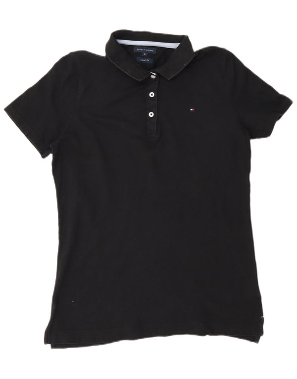 Polo da donna Tommy Hilfiger vestibilità classica UK 12 cotone medio nero