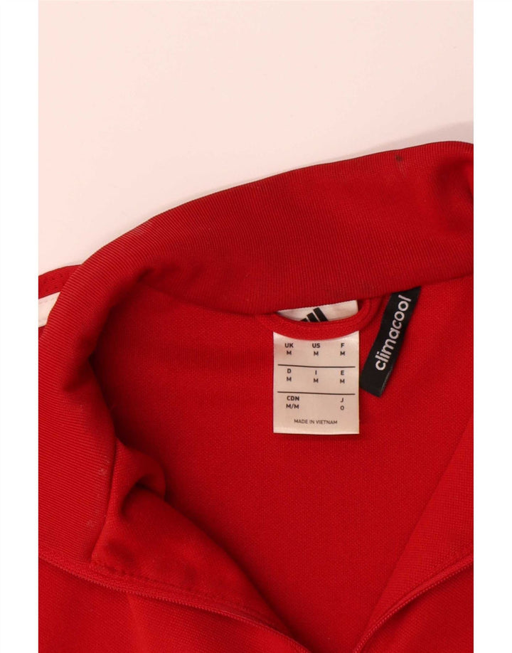 Adidas Uomo Climacool Pullover Tuta Top Rosso Medio Colorblock