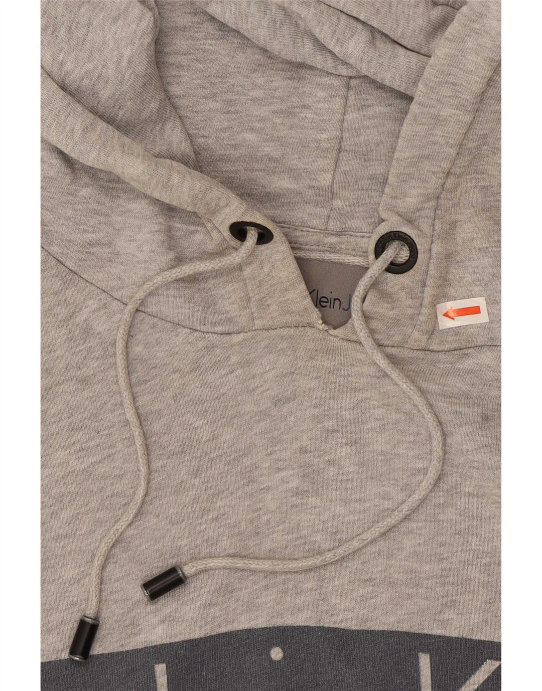 Maglione con cappuccio grafico da uomo Calvin Klein Jeans color block grigio medio