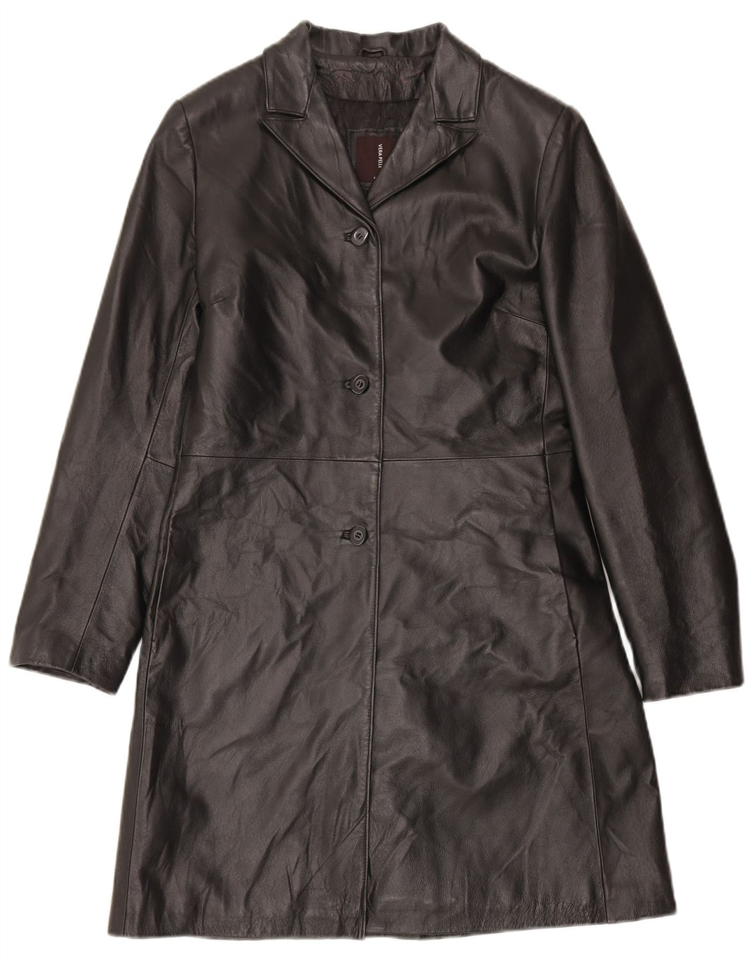 CONBIPEL Womens Leather Coat IT 44 Medium Black Leather