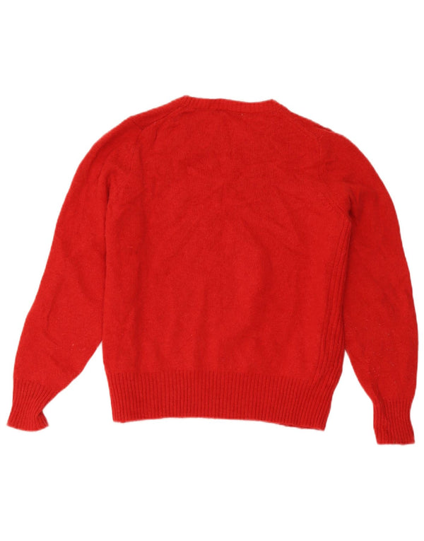 Maglione da donna Marks & Spencer con scollo a barca UK 18 XL Lana d'agnello rossa