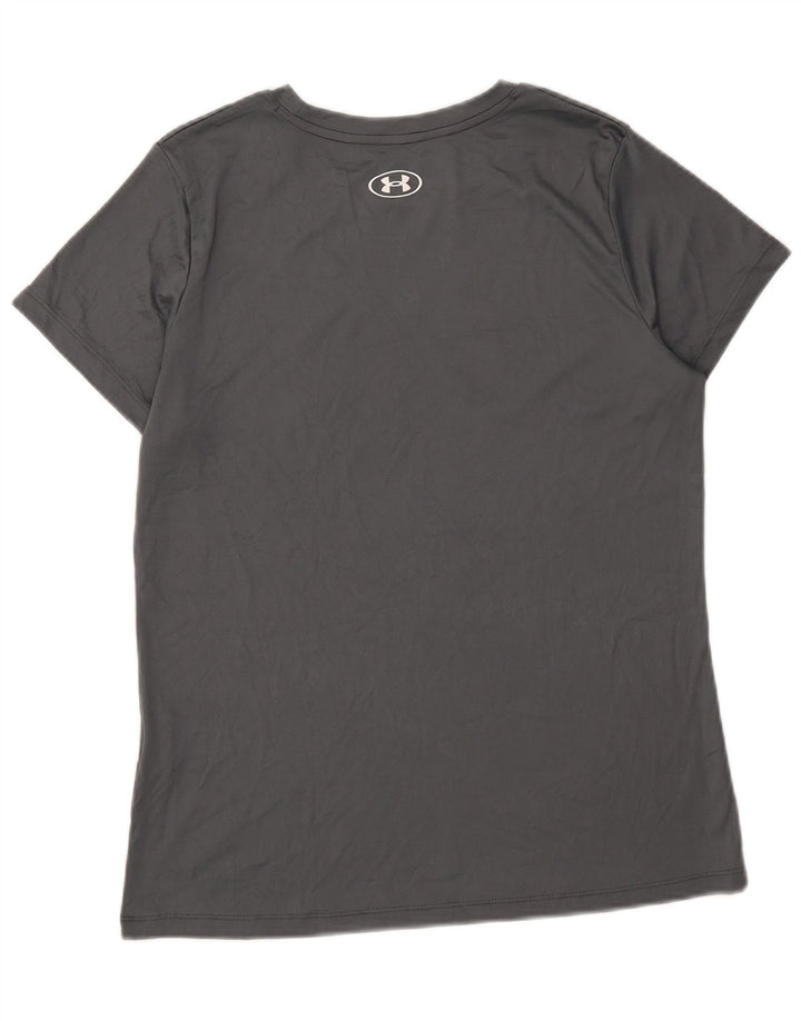 T-shirt grafica da uomo Under Armour Top in poliestere grigio medio