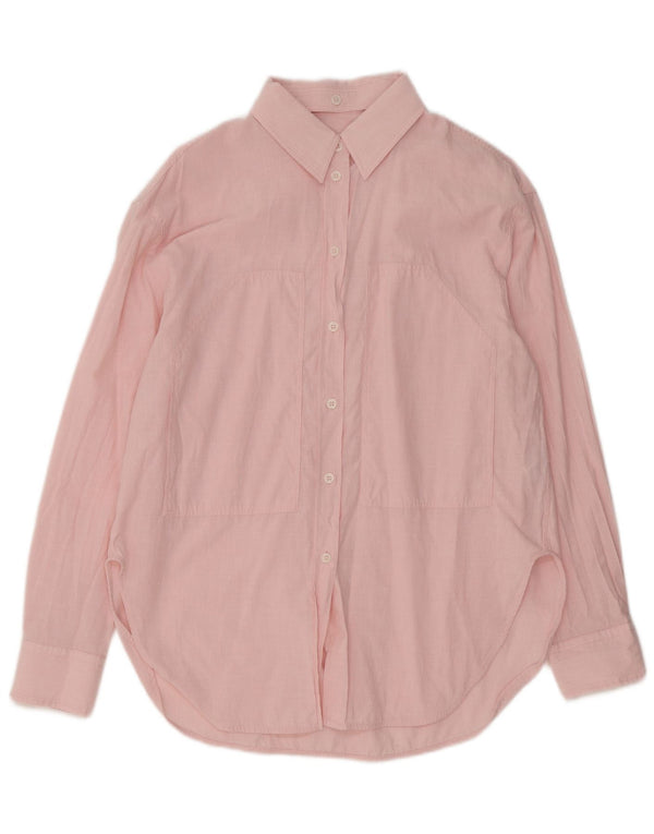 Camicia lunga da donna Zara UK 14 Cotone gessato rosa medio