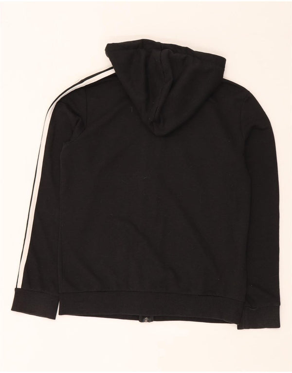 Maglione con cappuccio e zip da donna Adidas UK 12/14 Cotone nero medio