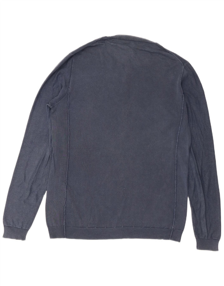 Maglione maglione girocollo da uomo Gas XL in cotone blu