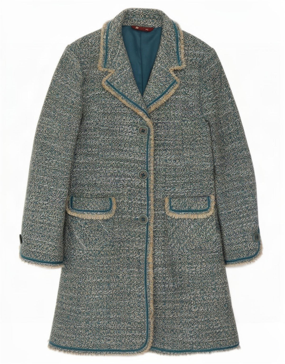 Cappotto da donna Monsoon UK 14 Acrilico screziato blu medio