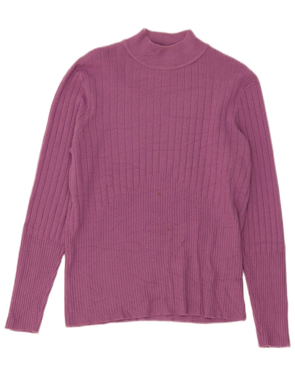 Maglione maglione a collo alto da donna Marks & Spencer UK 14 grande viola