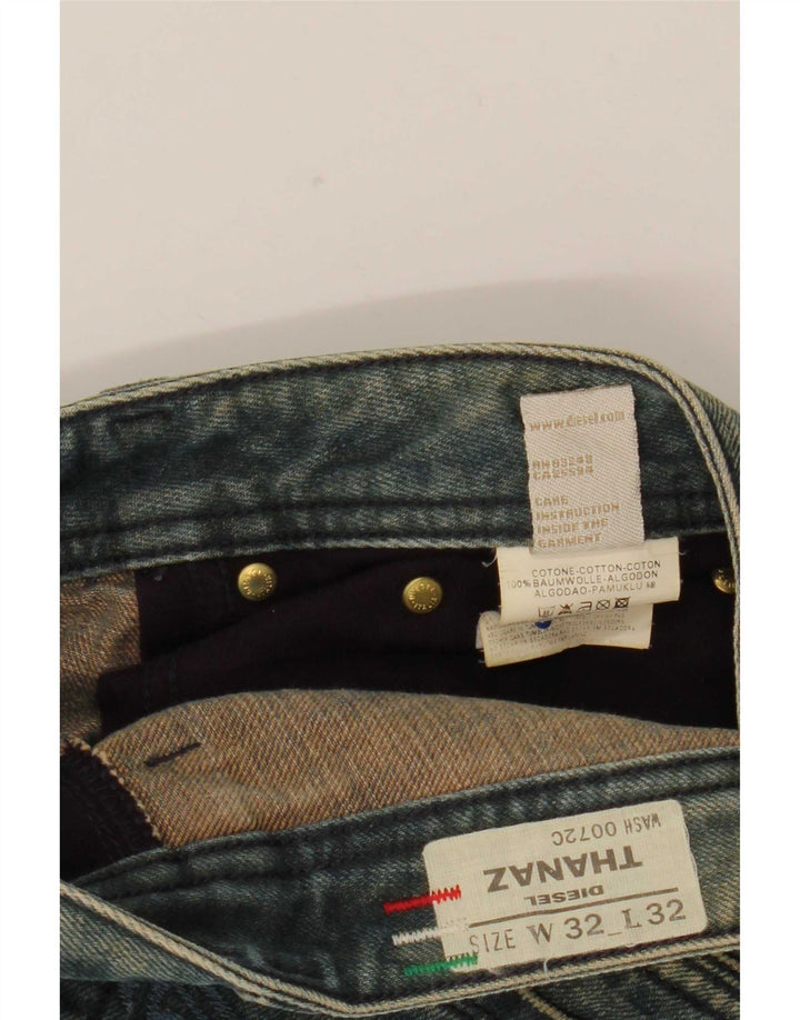 Jeans uomo Diesel Thanaz cropped W32 L24 cotone blu