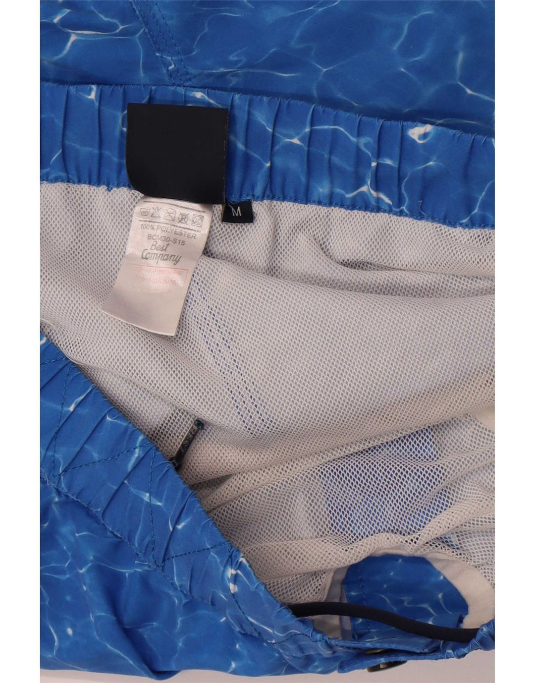Pantaloncini da bagno da uomo Best Company, poliestere tie dye, blu medio