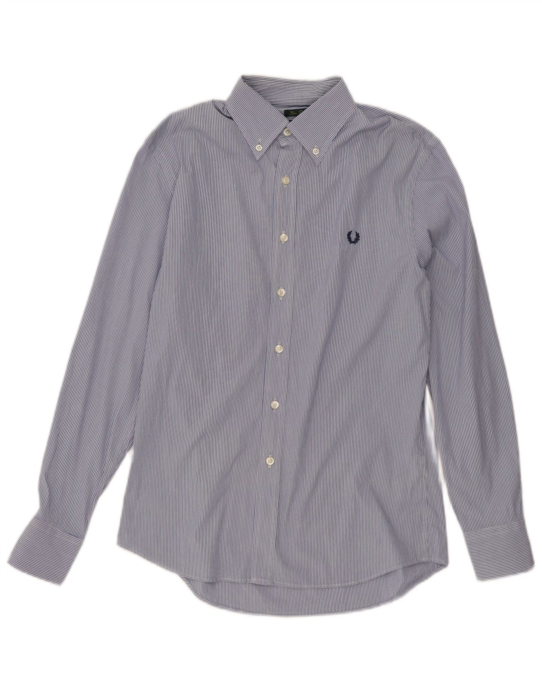 Camicia slim fit da uomo Fred Perry classica in cotone a righe blu medio