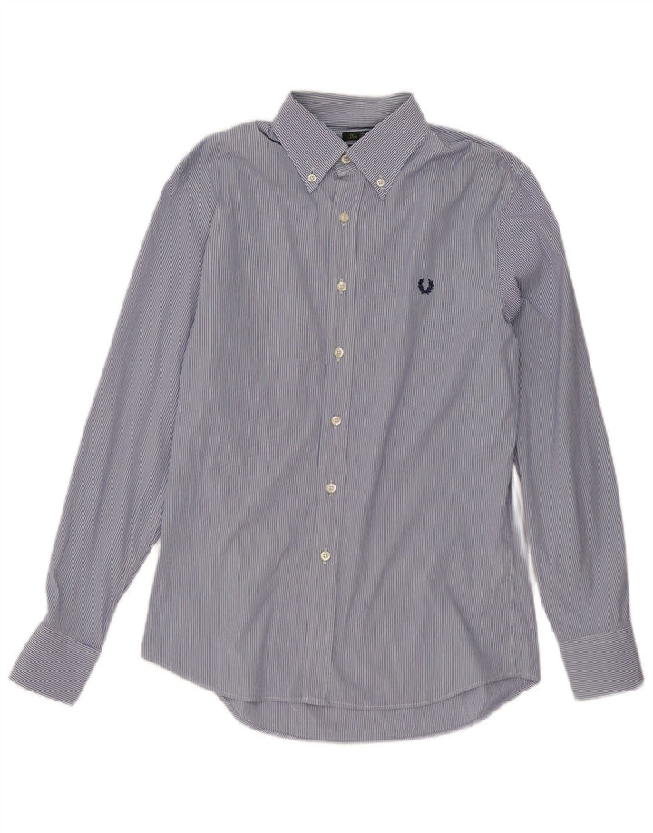 Camicia slim fit da uomo Fred Perry classica in cotone a righe blu medio