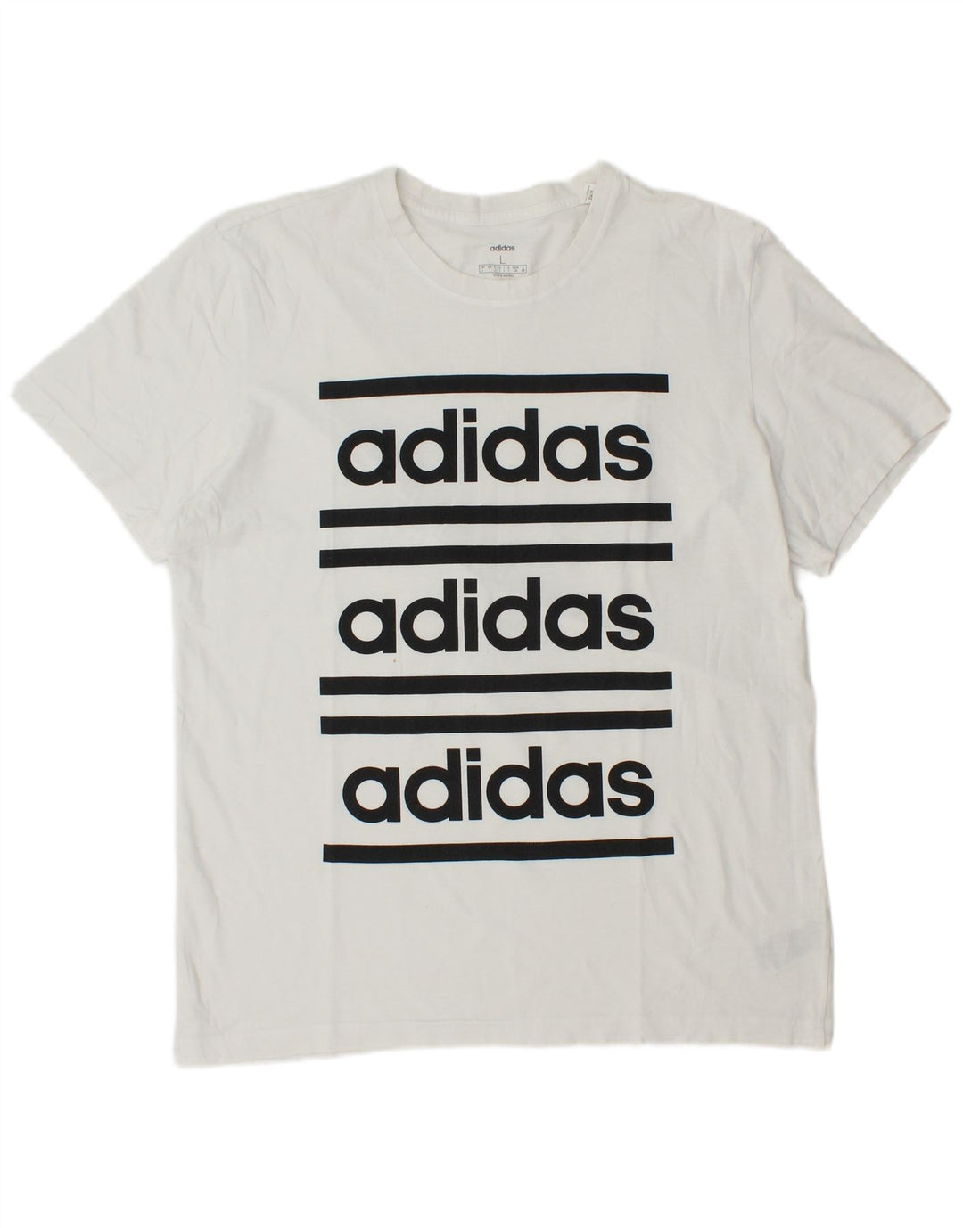 T-shirt grafica da uomo Adidas Top grande in cotone bianco