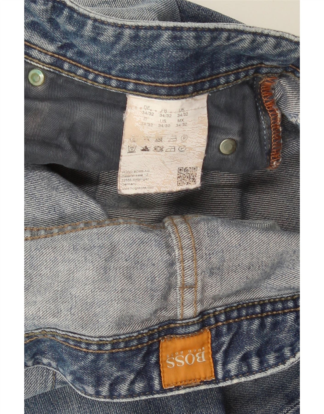 Jeans dritti da uomo Hugo Boss W34 L27 cotone blu
