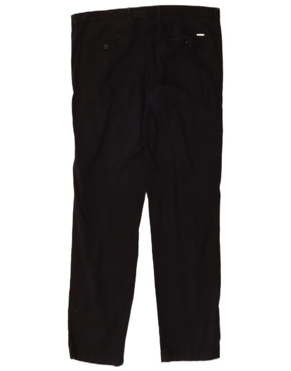 Pantaloni chino dritti da uomo Hugo Boss W36 L33 cotone blu navy