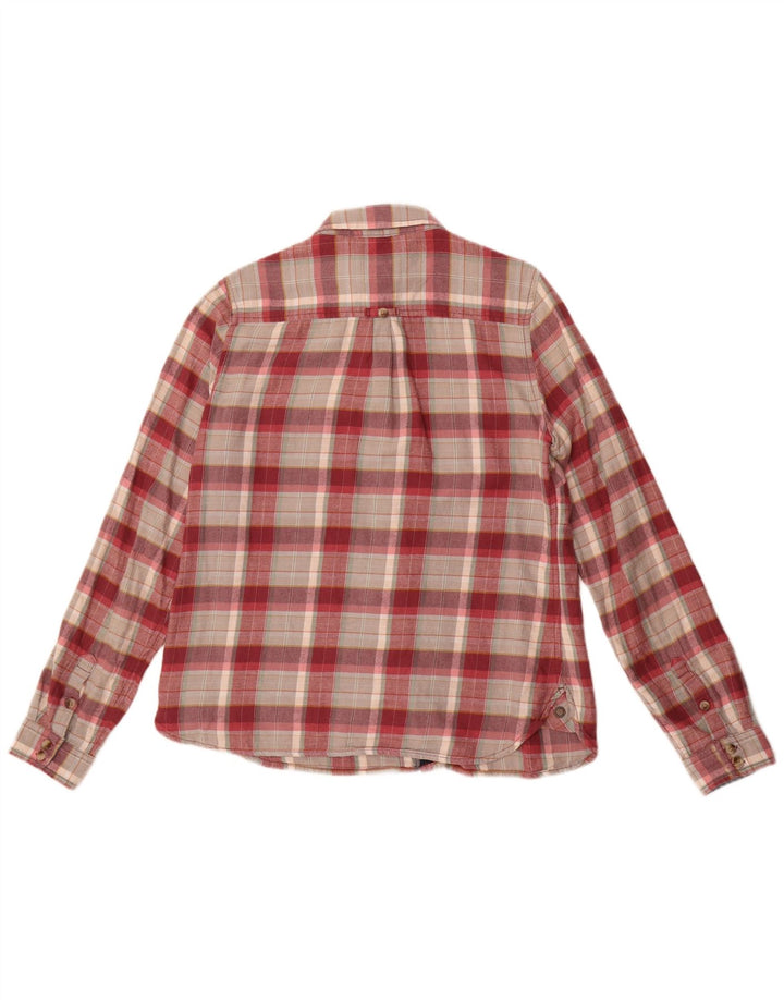 Fat Face Camicia da donna in flanella dalla vestibilità classica UK 12 Cotone a quadri rosso medio