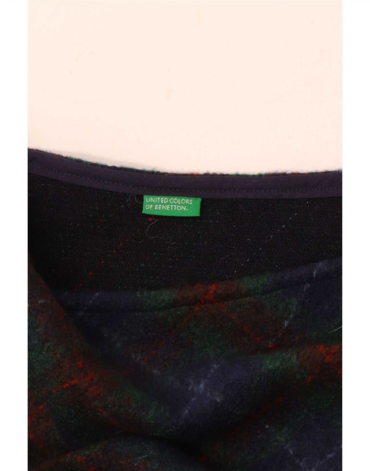 Gonna lunga da donna Benetton W28 a quadri blu medio