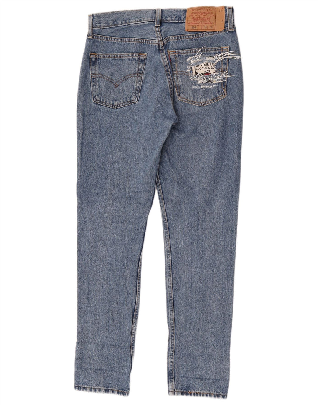 Jeans dritti effetto vissuto Levi's 501 da donna W30 L30 in cotone blu