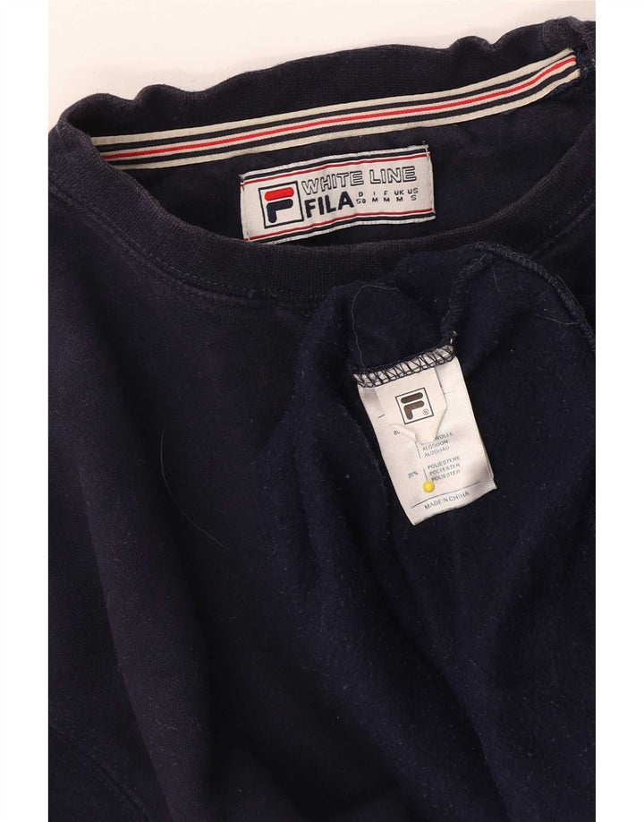 Felpa da uomo Fila in cotone medio blu navy