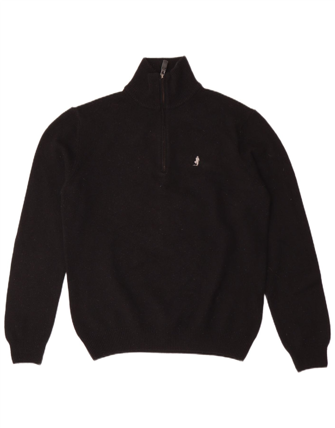 Marlboro Classics Maglione da uomo con zip e collo in lana nera media