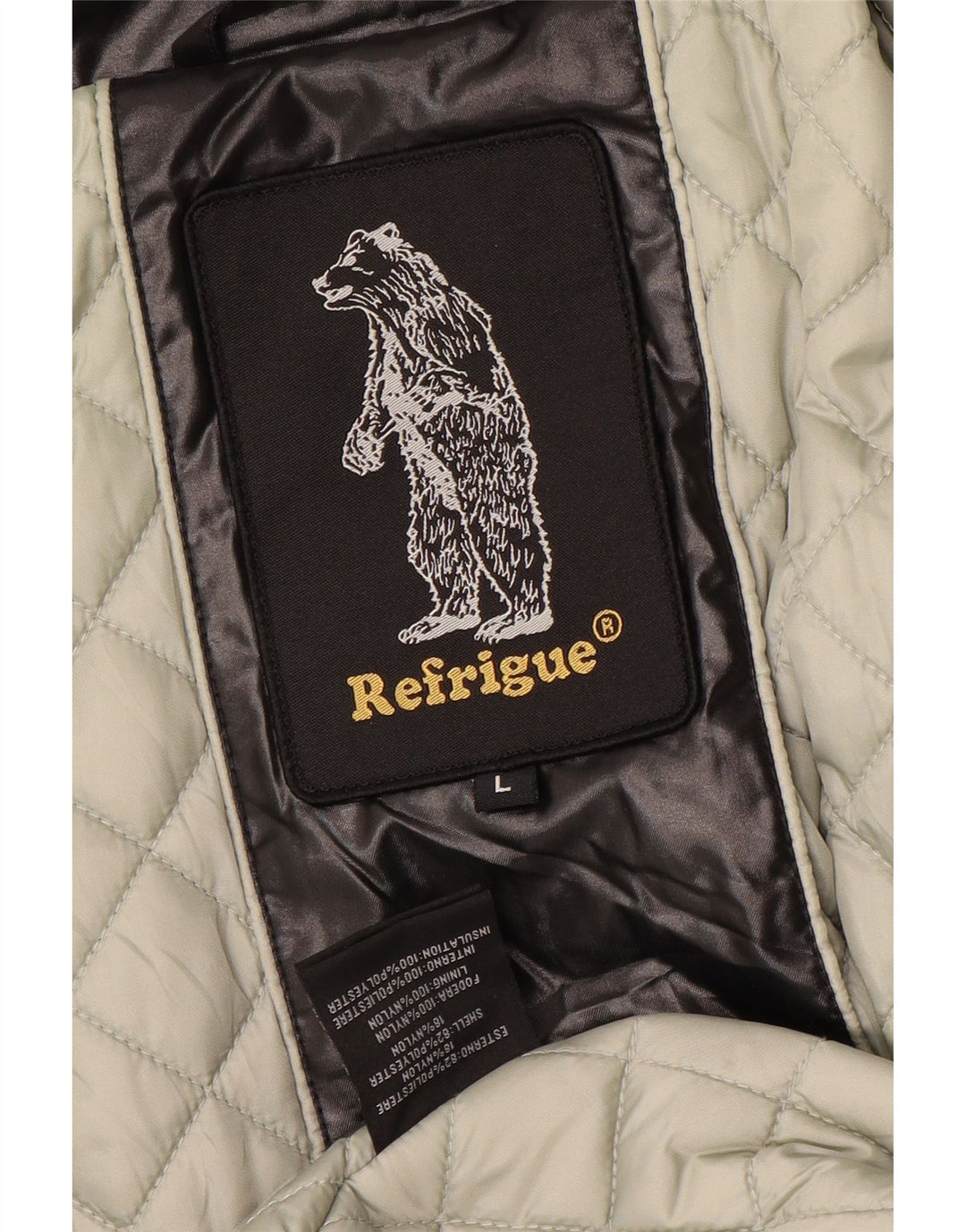 Giacca imbottita bomber da uomo Refrigue UK 40 grande poliestere nero