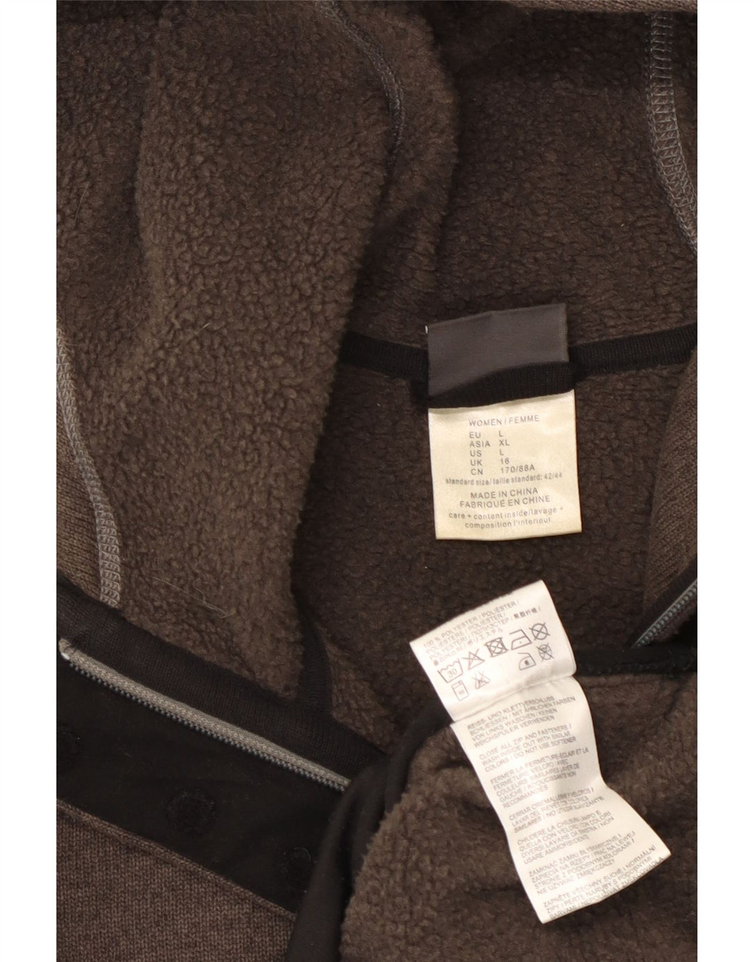 JACK WOLFSKIN Giacca da tuta da donna con cappuccio UK 16 Large Marrone