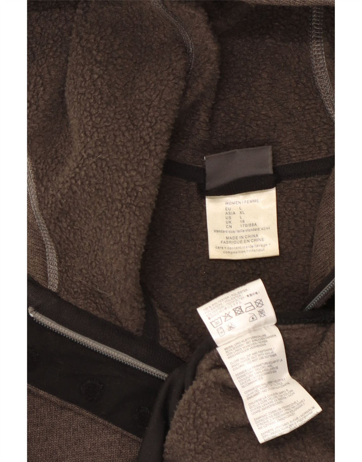 JACK WOLFSKIN Giacca da tuta da donna con cappuccio UK 16 Large Marrone