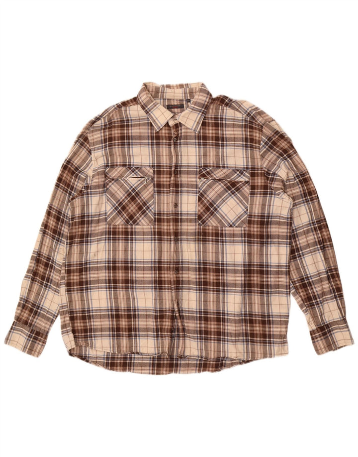 Camicia in flanella da uomo Sea Barrier 2XL Cotone a quadri beige