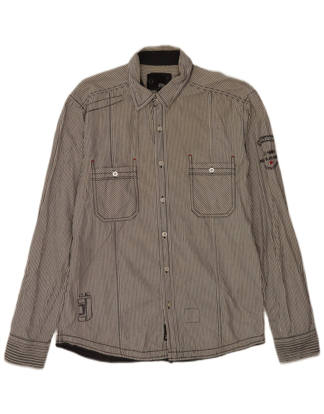 Camicia da uomo Jack & Jones a righe grandi blu navy