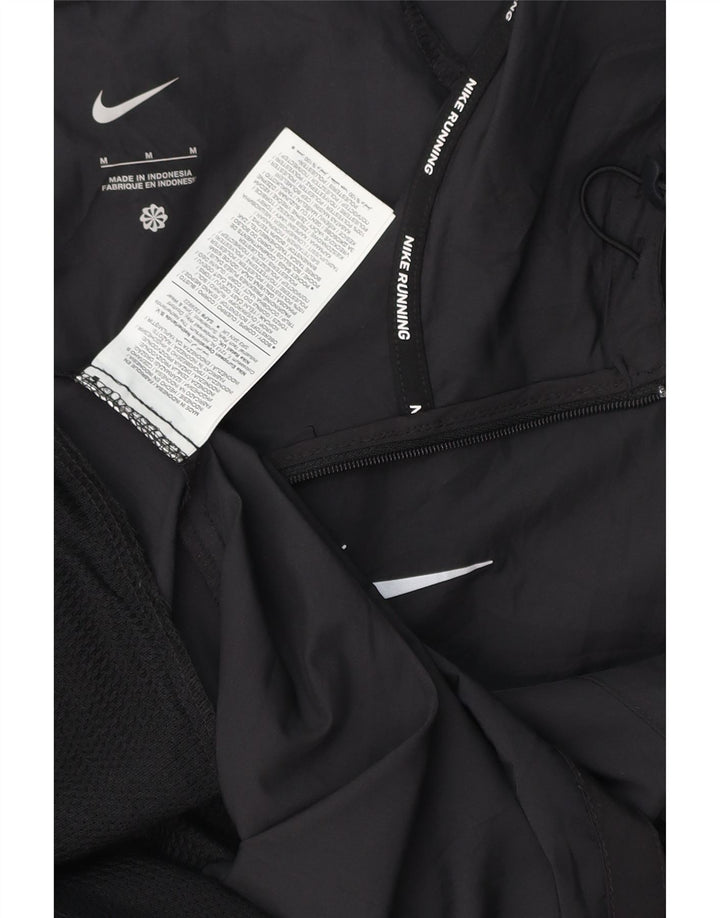 Giacca antipioggia oversize con cappuccio da donna NIKE UK 14 Medium Nero Poliestere