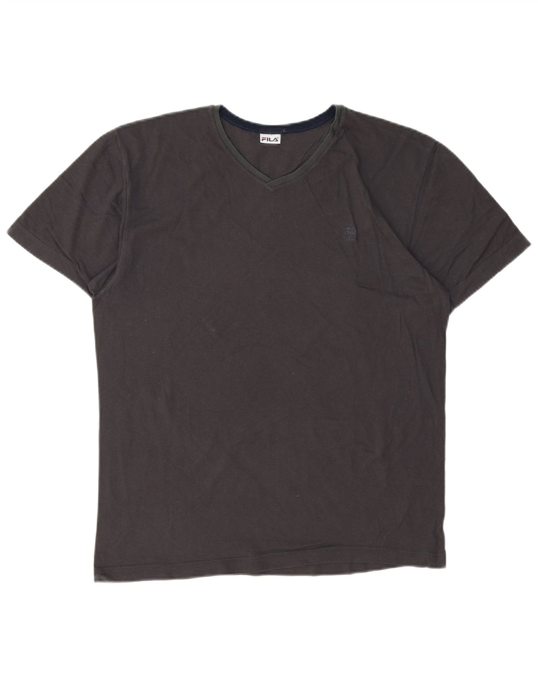T-shirt Fila da uomo Top in cotone grigio medio