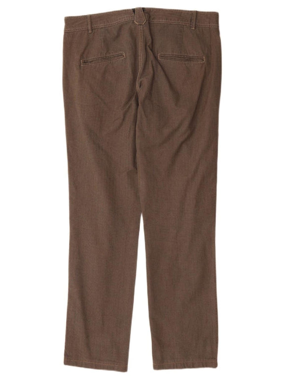Pantaloni chino dritti da uomo Zara EU 42 Large W32 L31 Marrone a spina di pesce