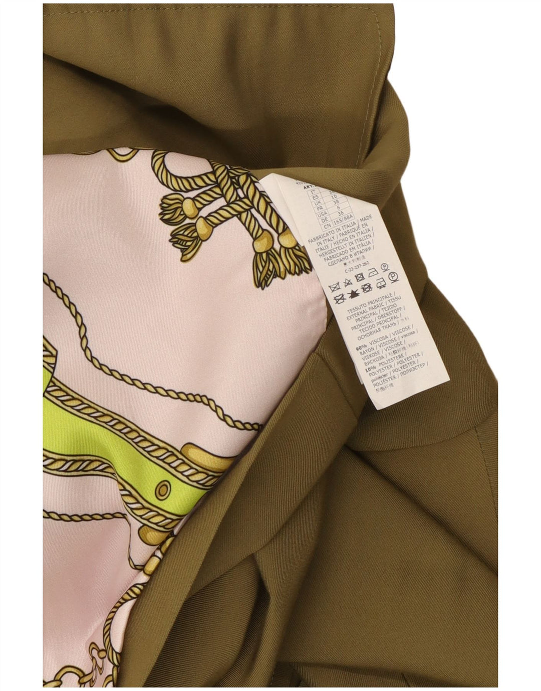 Giacca blazer doppiopetto da donna Anna Molinari UK 10 piccola kaki