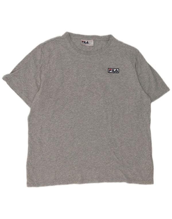 T-shirt da uomo Fila Top Large in cotone chiazzato grigio