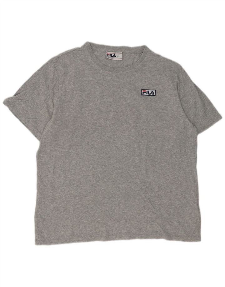 T-shirt da uomo Fila Top Large in cotone chiazzato grigio